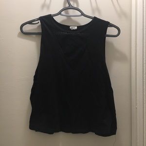 Two black tank tops from garage.